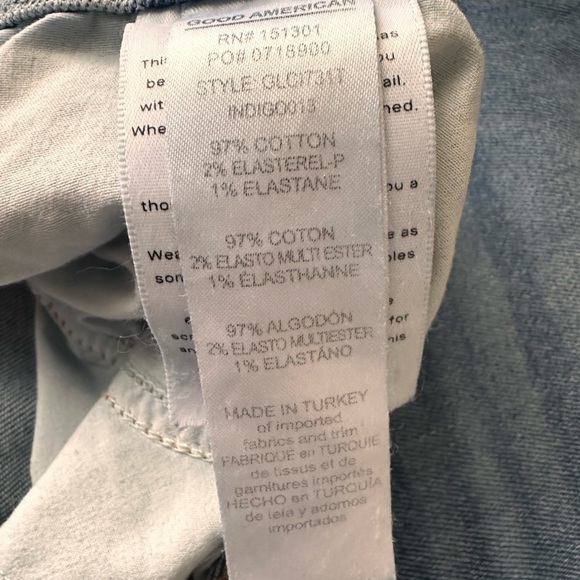 GOOD AMERICAN Good Legs High Rise Distressed Jeans - Picture 12 of 14